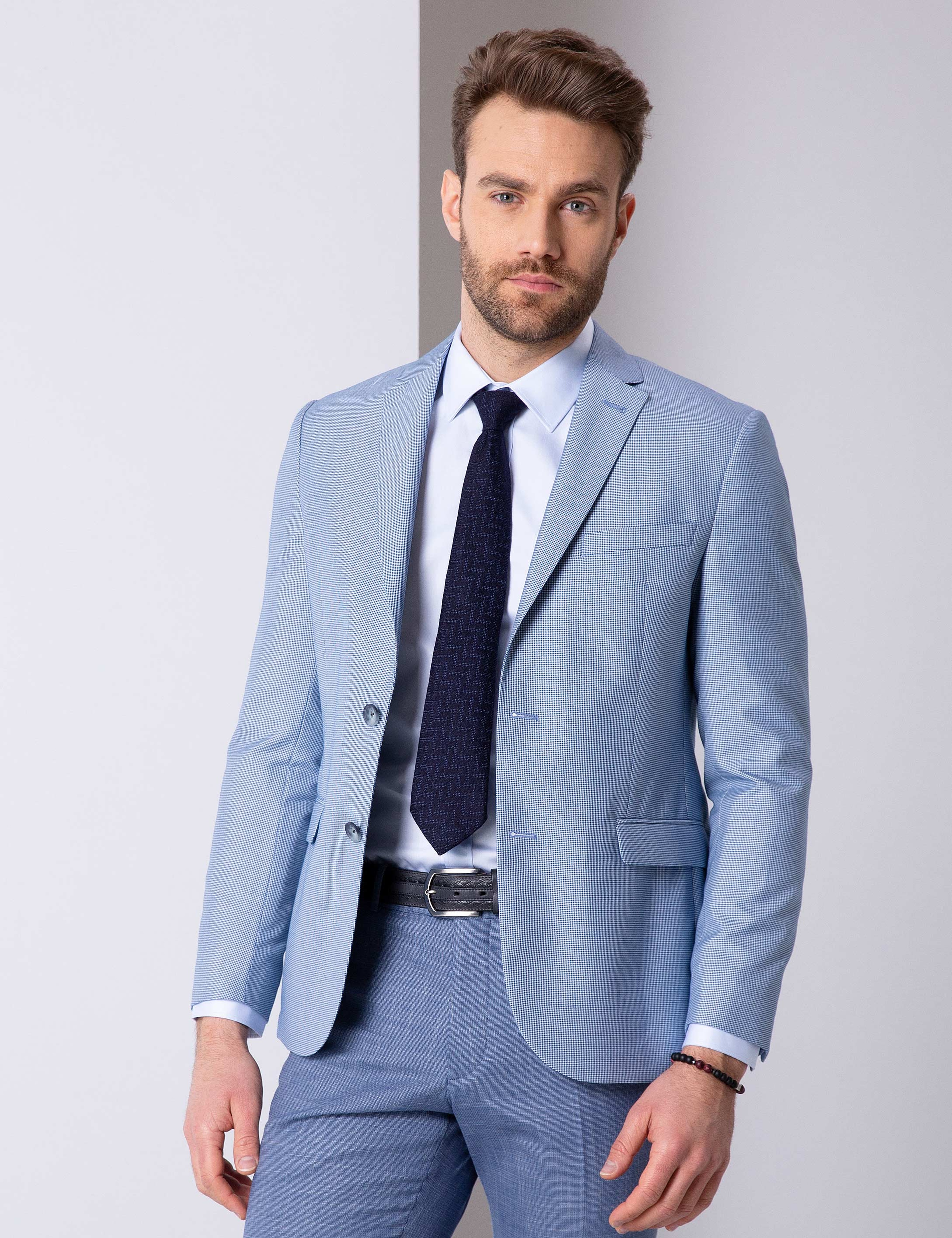 Lacivert Slim Fit Ceket - Image 1