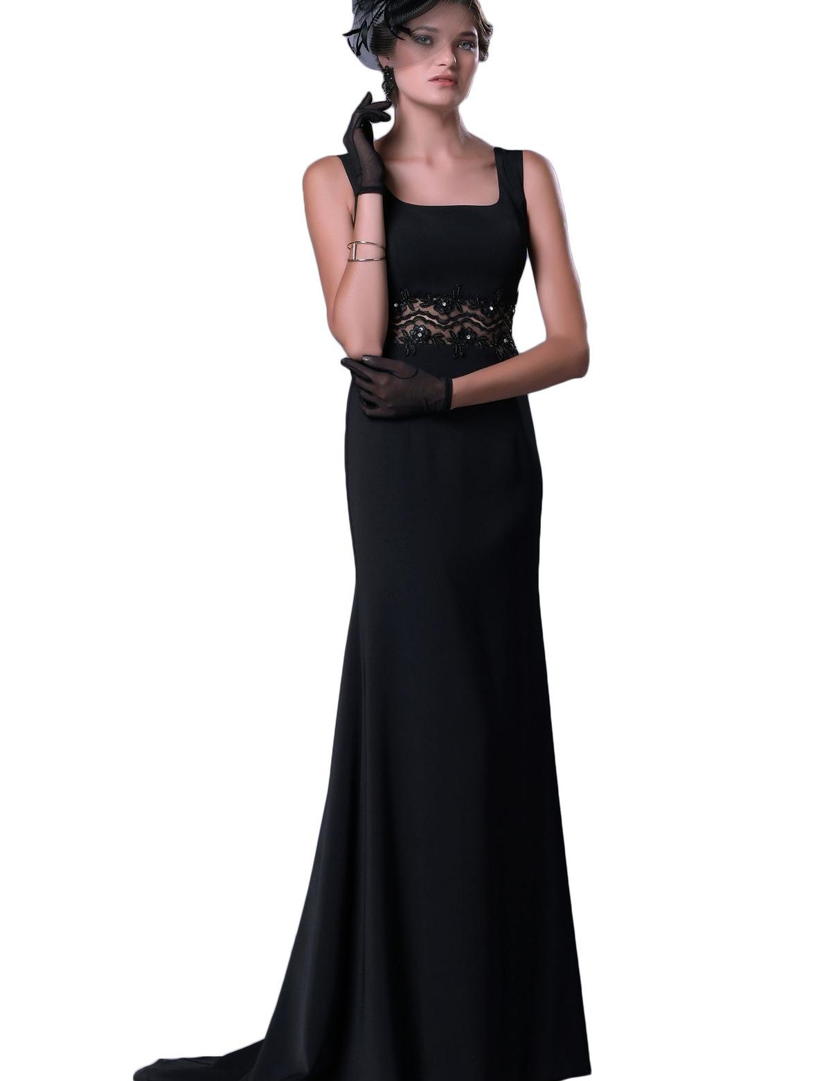 SIYAH Balık Abiye Elbise