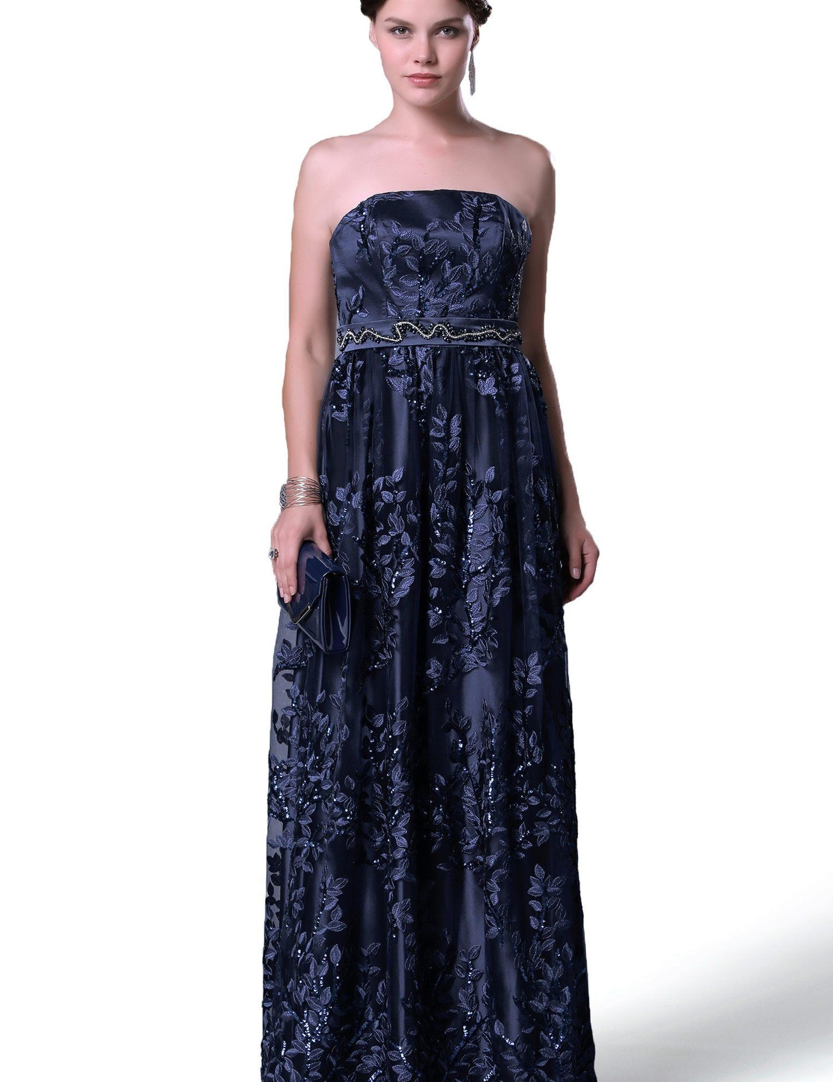 LACIVERT Uzun Abiye Elbise