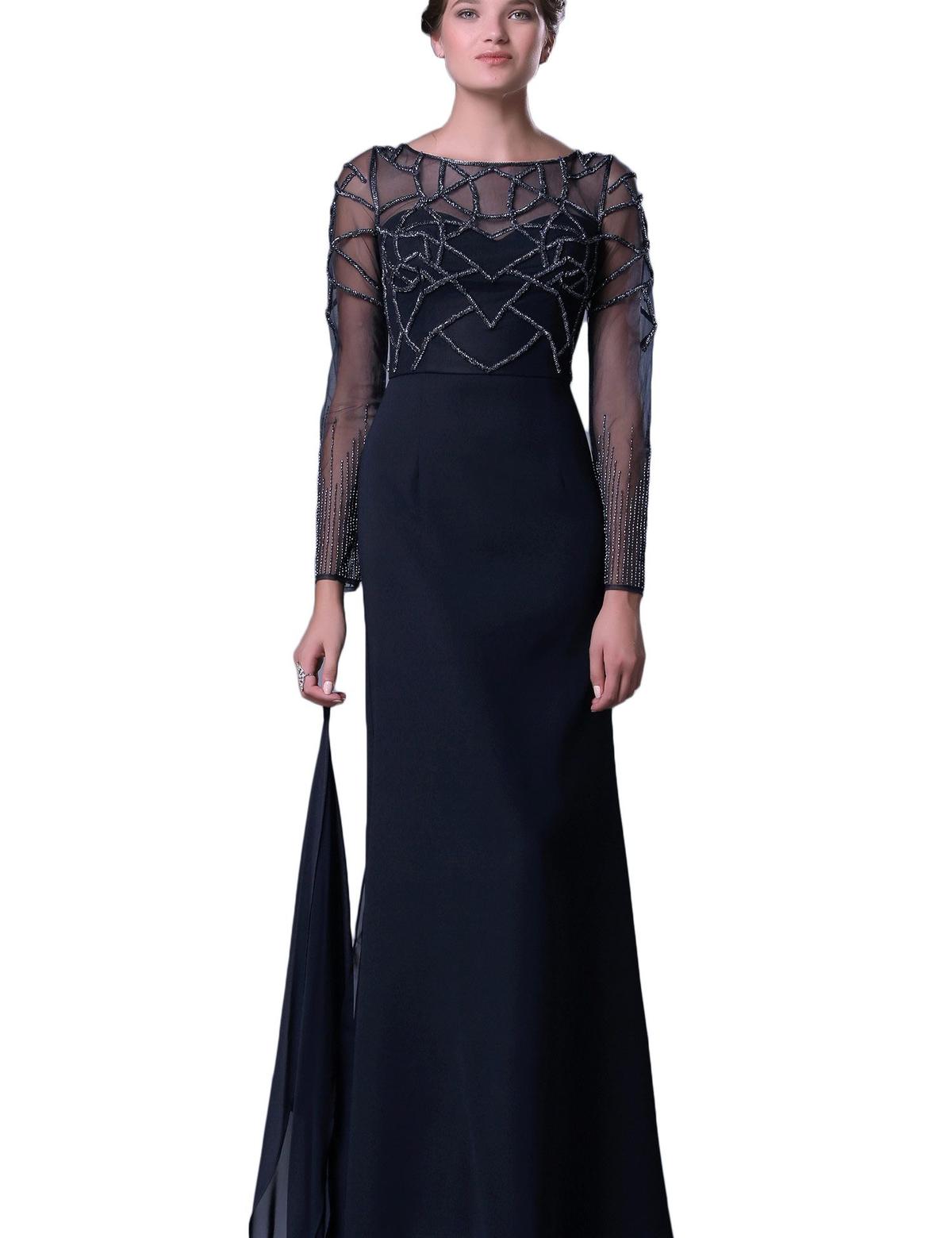 LACIVERT Uzun Abiye Elbise