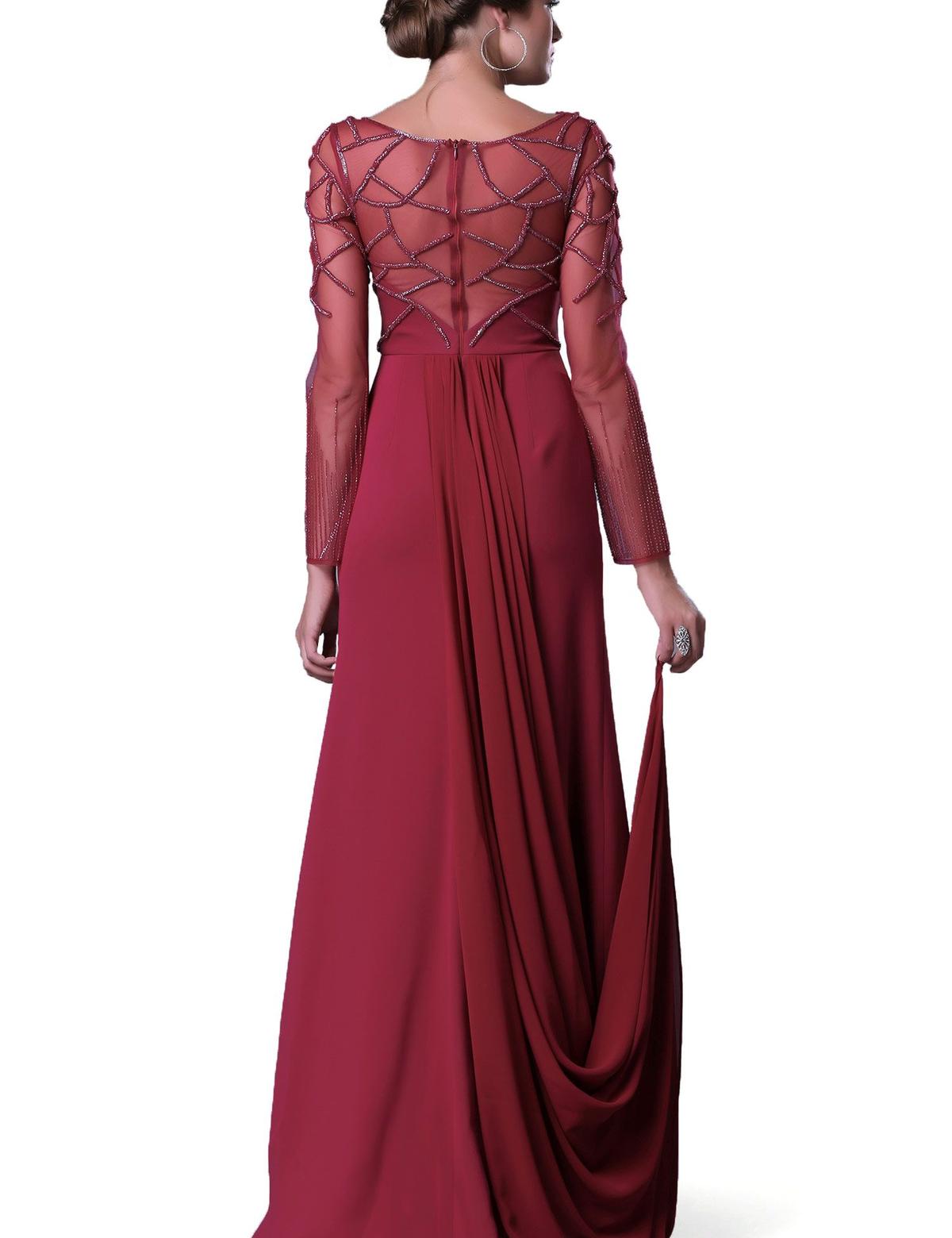 KIRMIZI Uzun Abiye Elbise - 50212465001