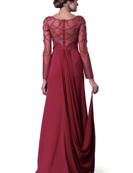 KIRMIZI Uzun Abiye Elbise - 50212465001