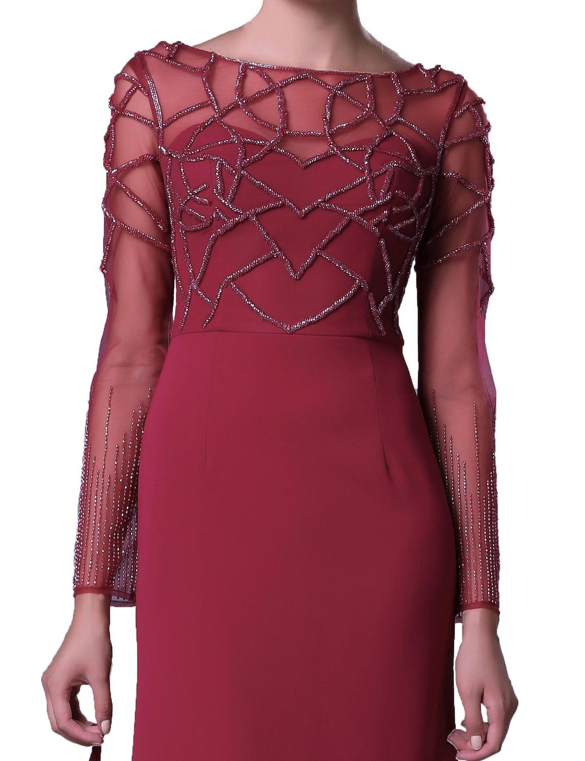 KIRMIZI Uzun Abiye Elbise - 50212465001