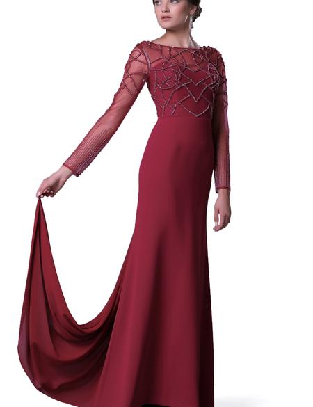 KIRMIZI Uzun Abiye Elbise - 50212465001