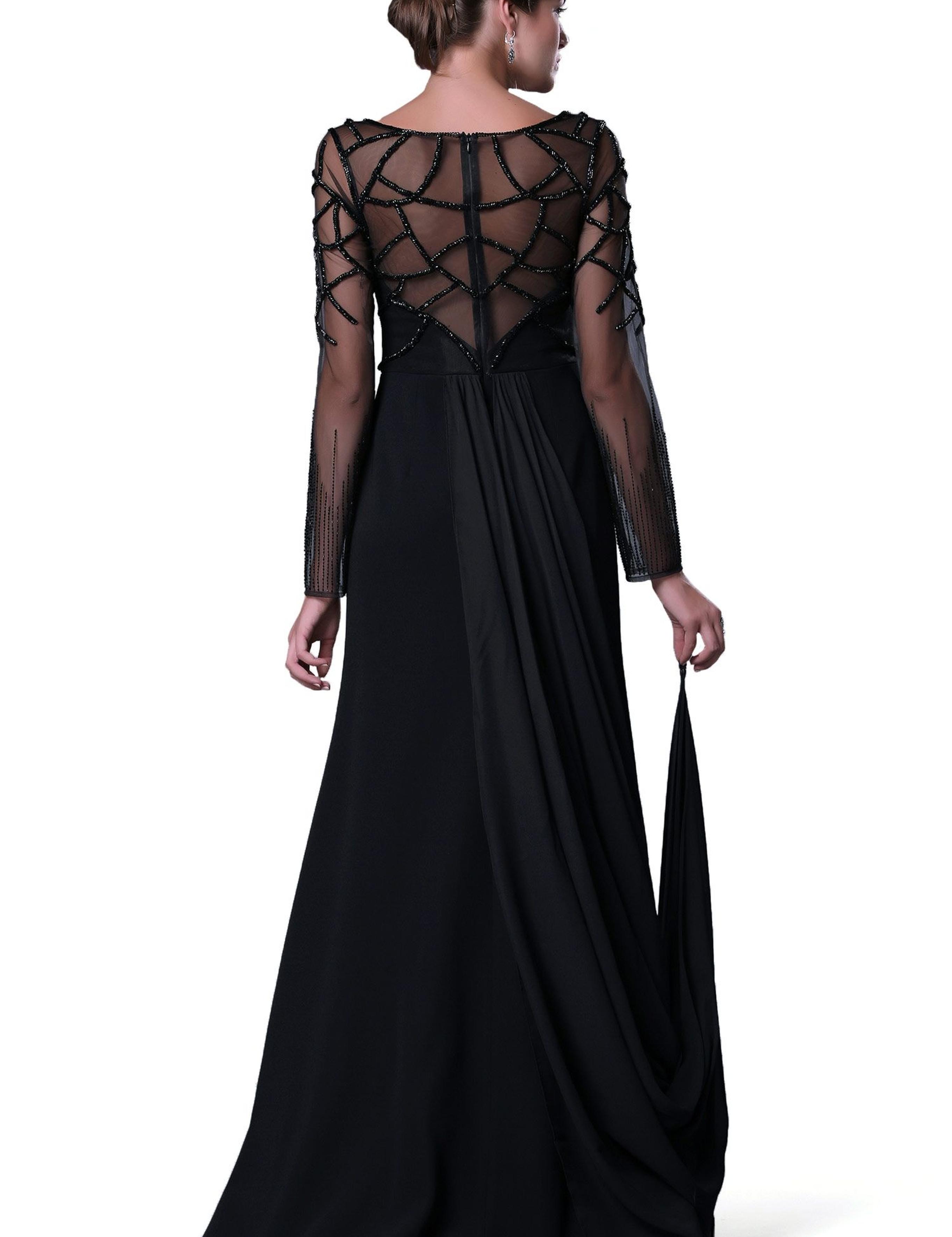 SIYAH Uzun Abiye Elbise