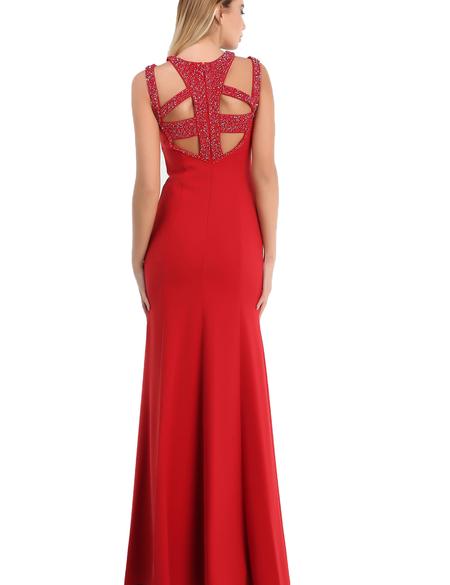 KIRMIZI Uzun Abiye Elbise - 50212467003