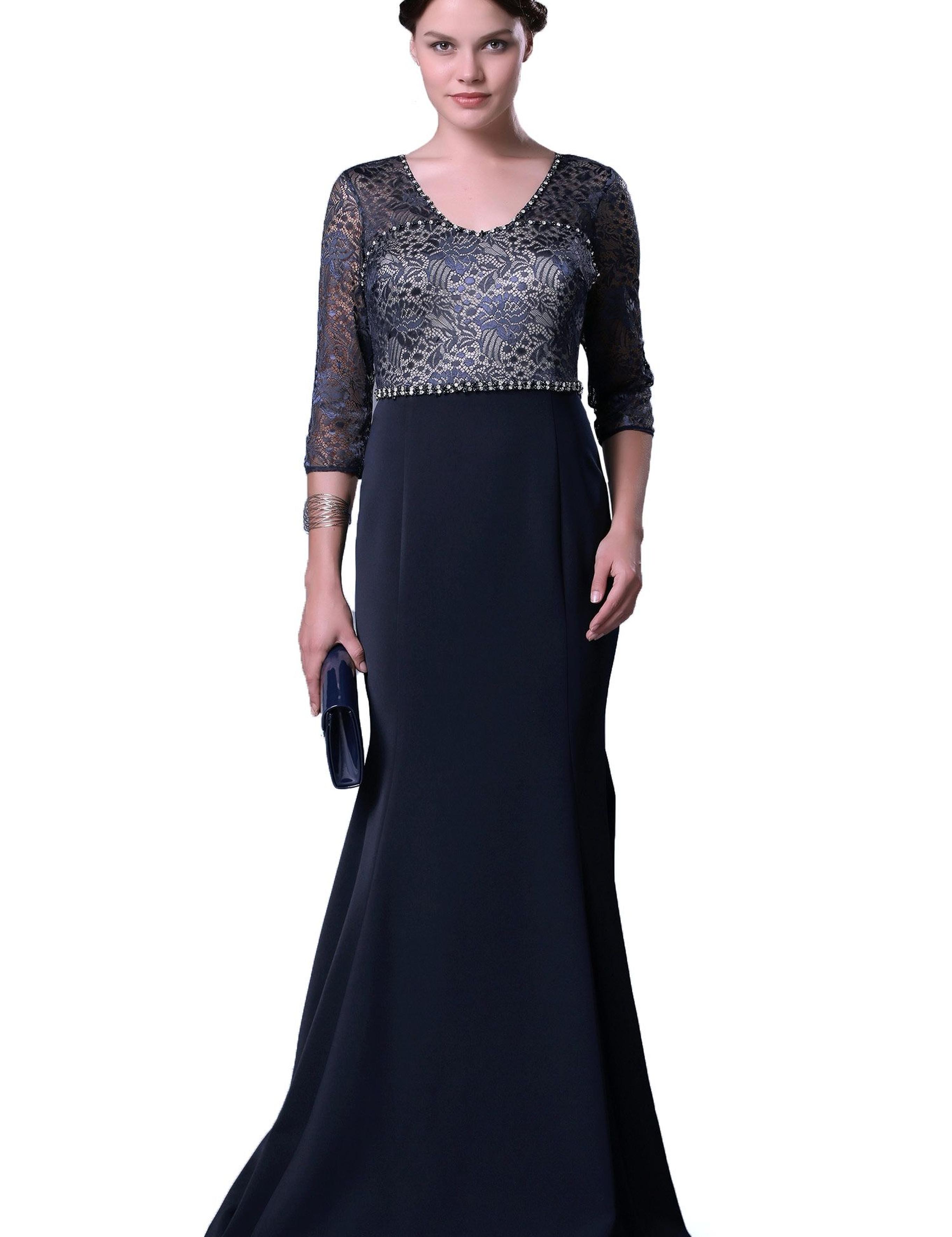 LACIVERT Balık Abiye Elbise