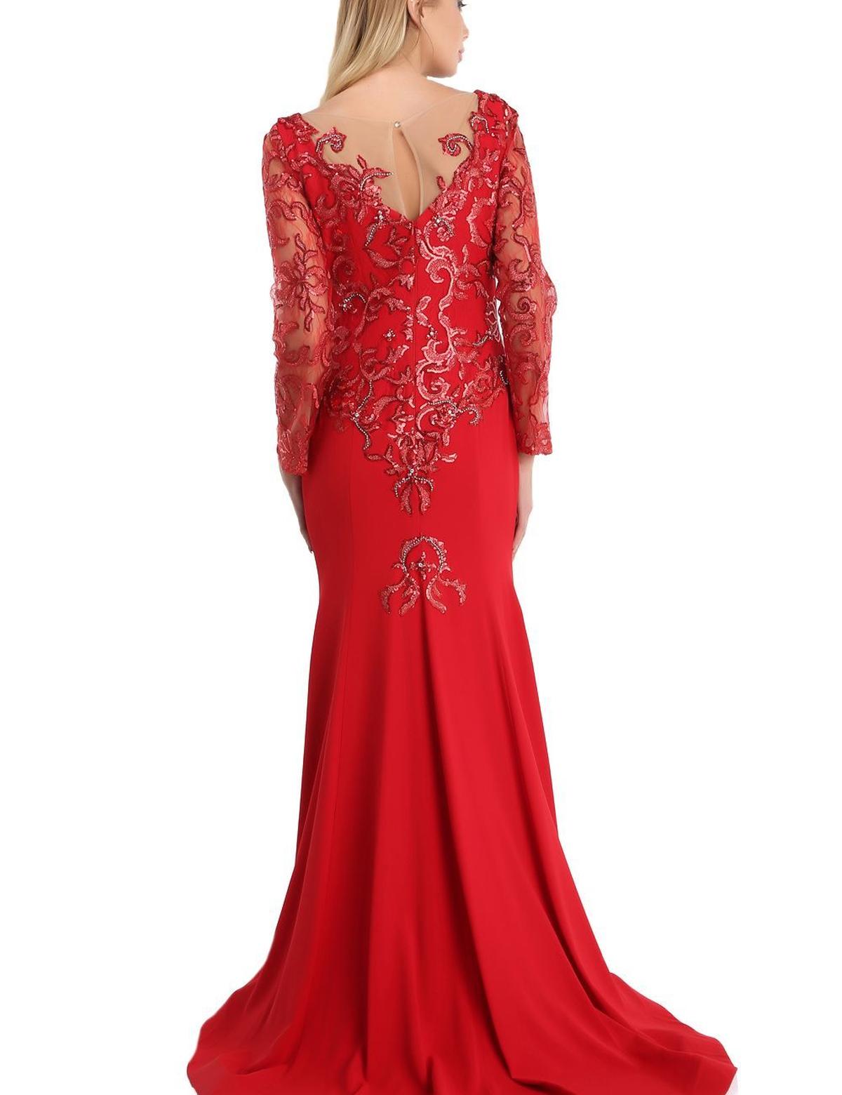 KIRMIZI Uzun Abiye Elbise - 50212476002