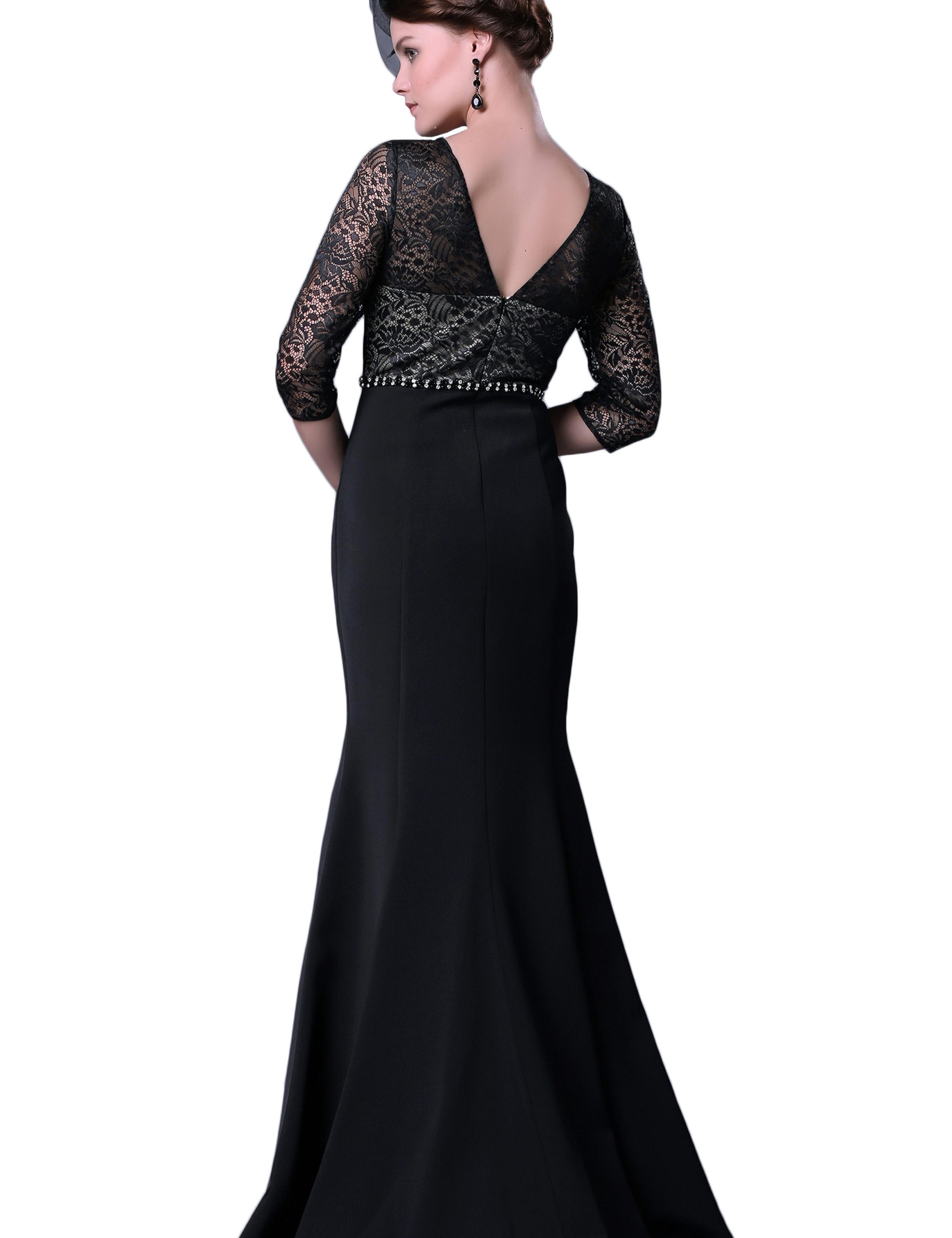 SIYAH Balık Abiye Elbise