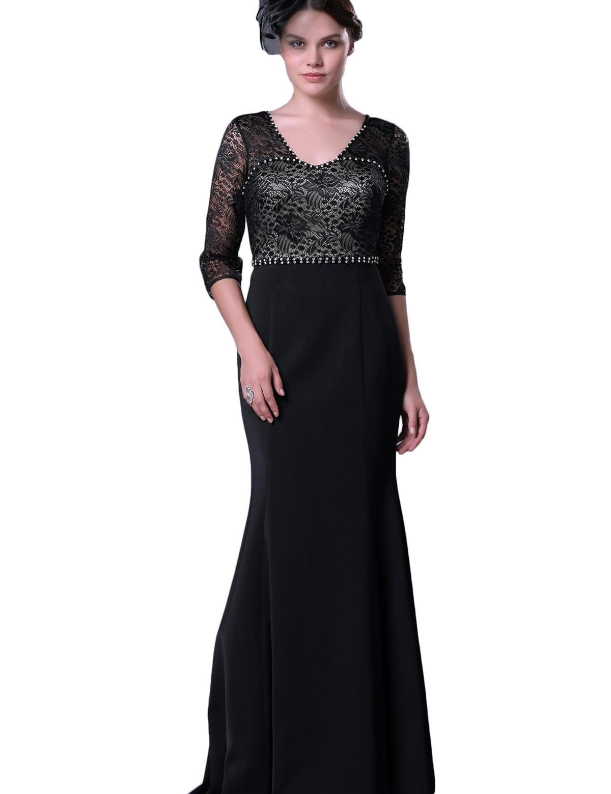 SIYAH Balık Abiye Elbise