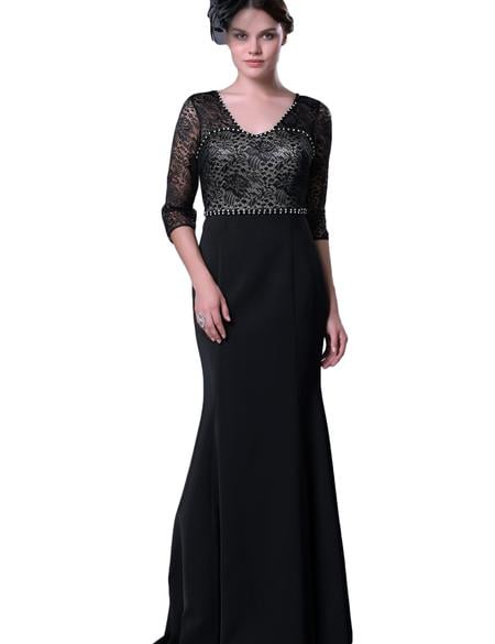 SIYAH Balık Abiye Elbise - 50212478001