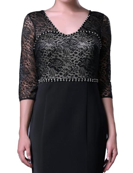 SIYAH Balık Abiye Elbise - 50212478001