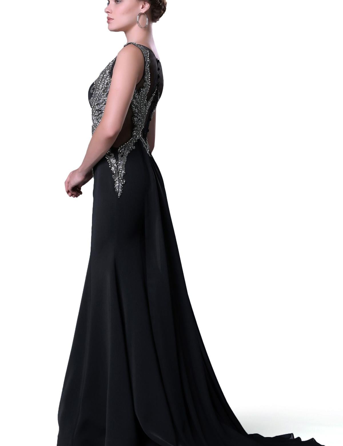 SIYAH Balık Abiye Elbise - 50212479001