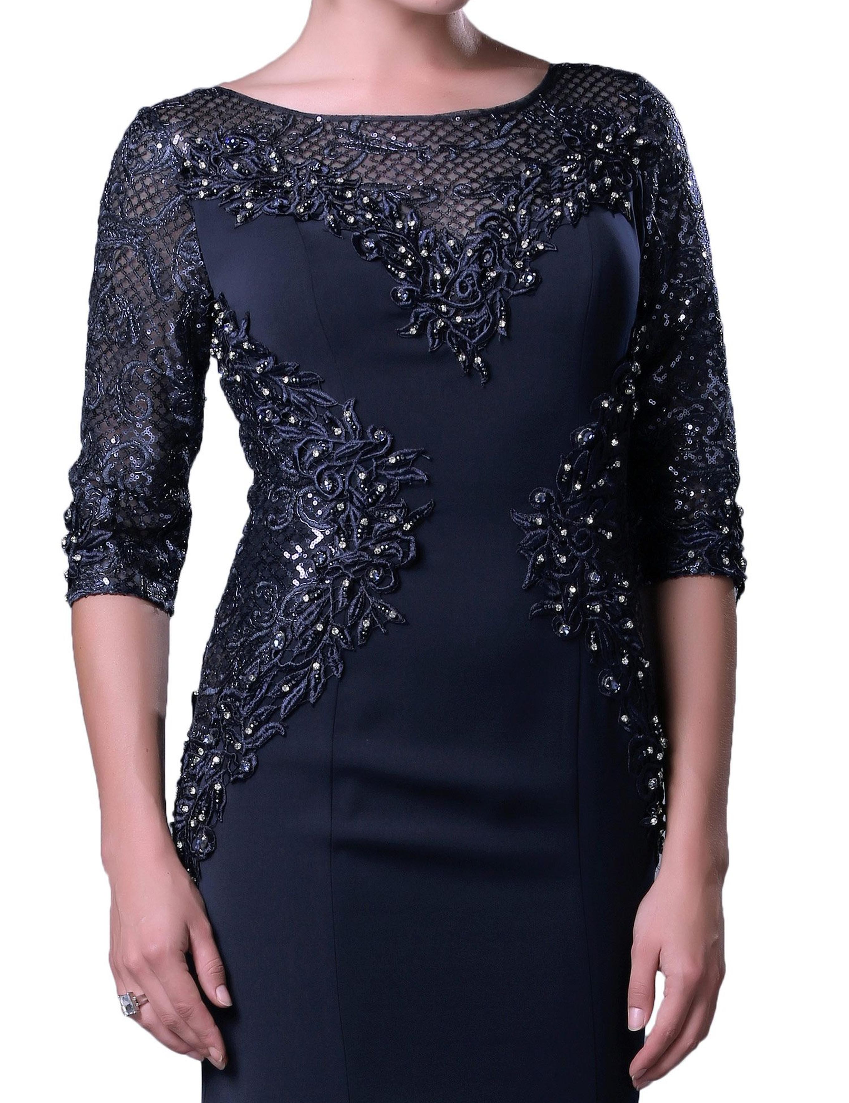 LACIVERT Balık Abiye Elbise