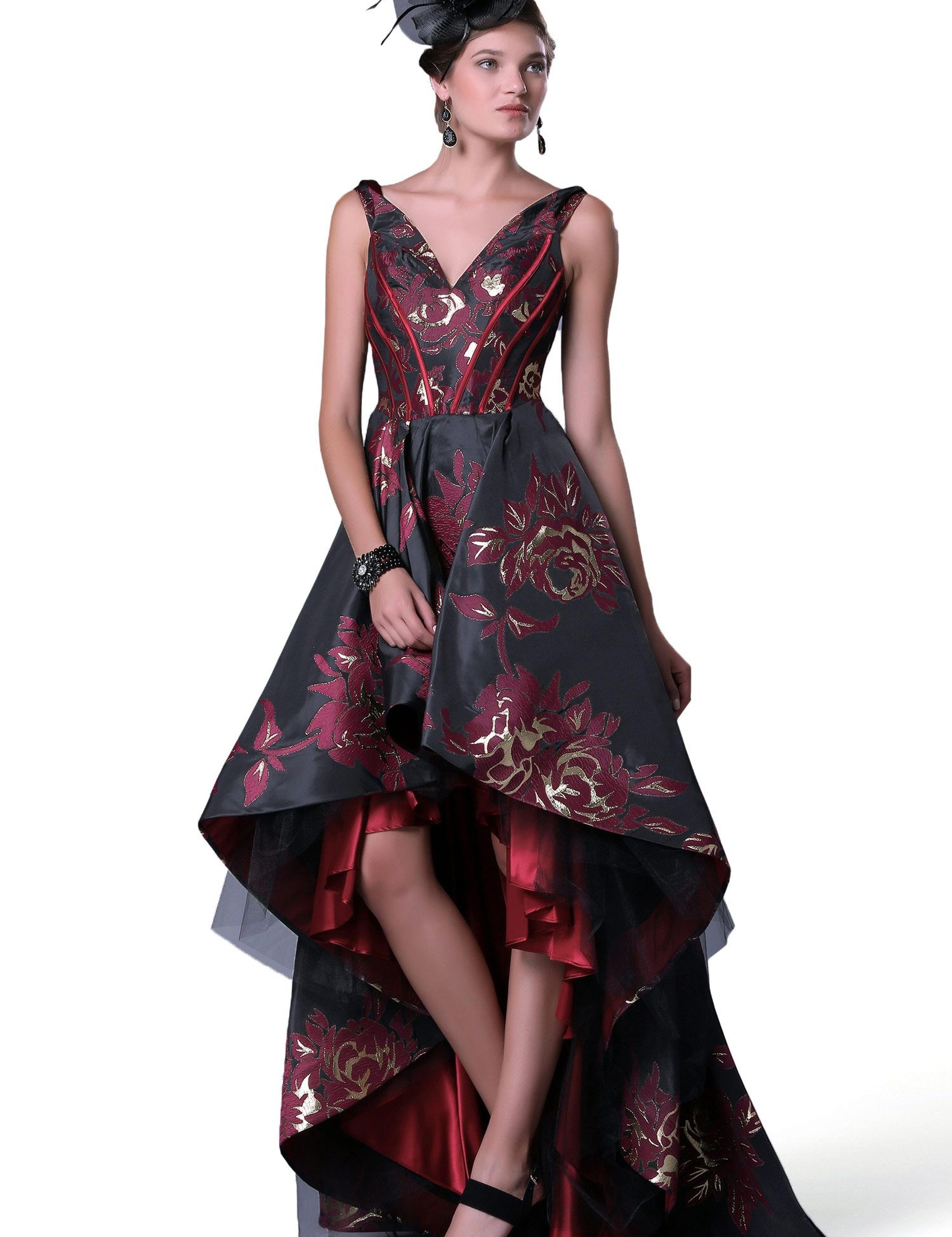 KIRMIZI Uzun Abiye Elbise