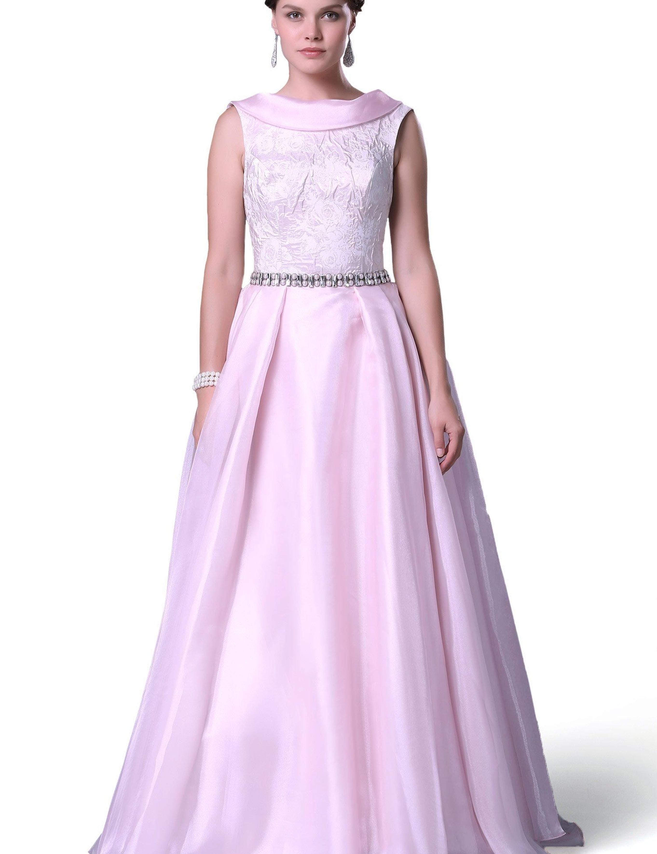 PEMBE Uzun Abiye Elbise