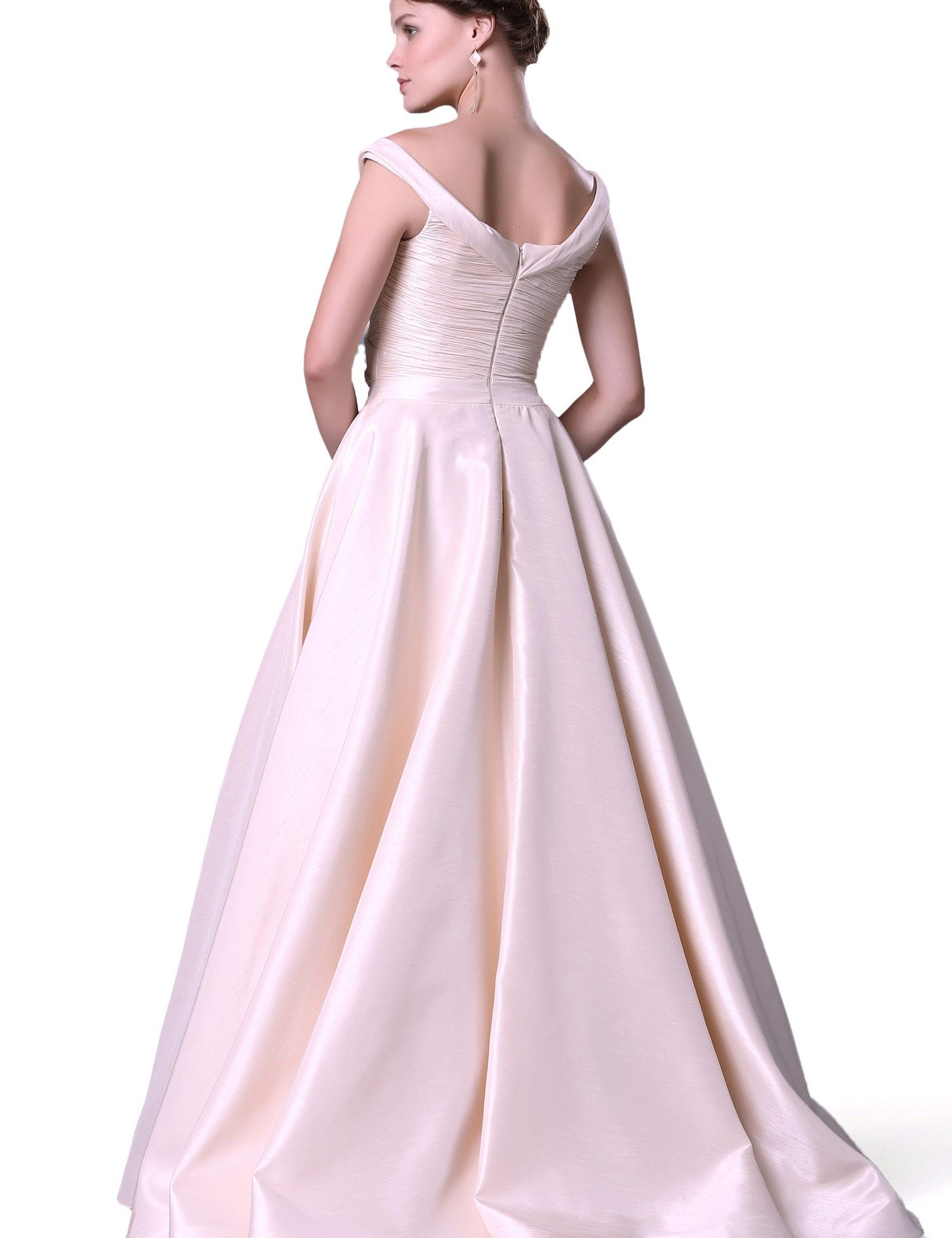 BEYAZ Kabarık Abiye Elbise