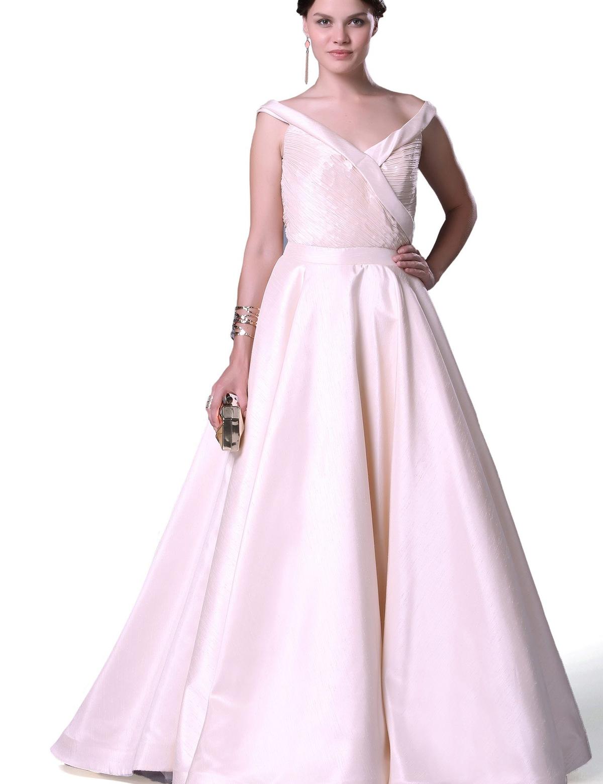 BEYAZ Kabarık Abiye Elbise