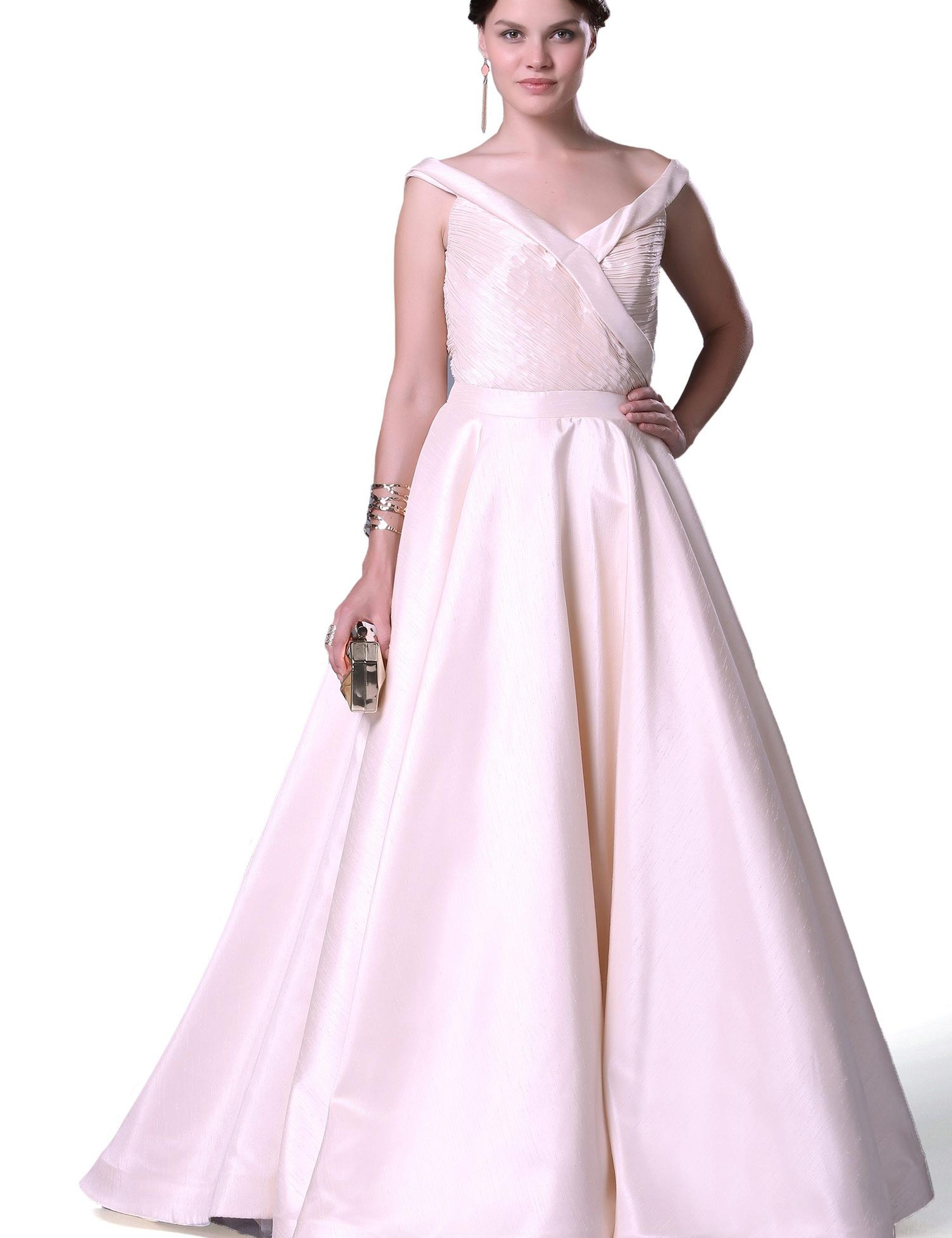 BEYAZ Kabarık Abiye Elbise