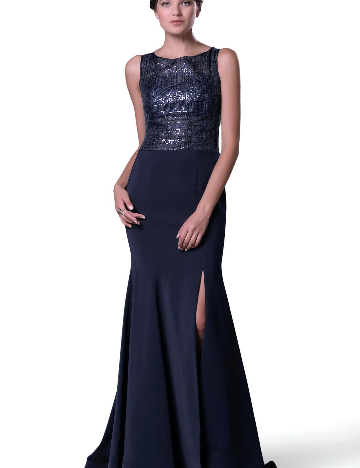 LACIVERT Uzun Abiye Elbise