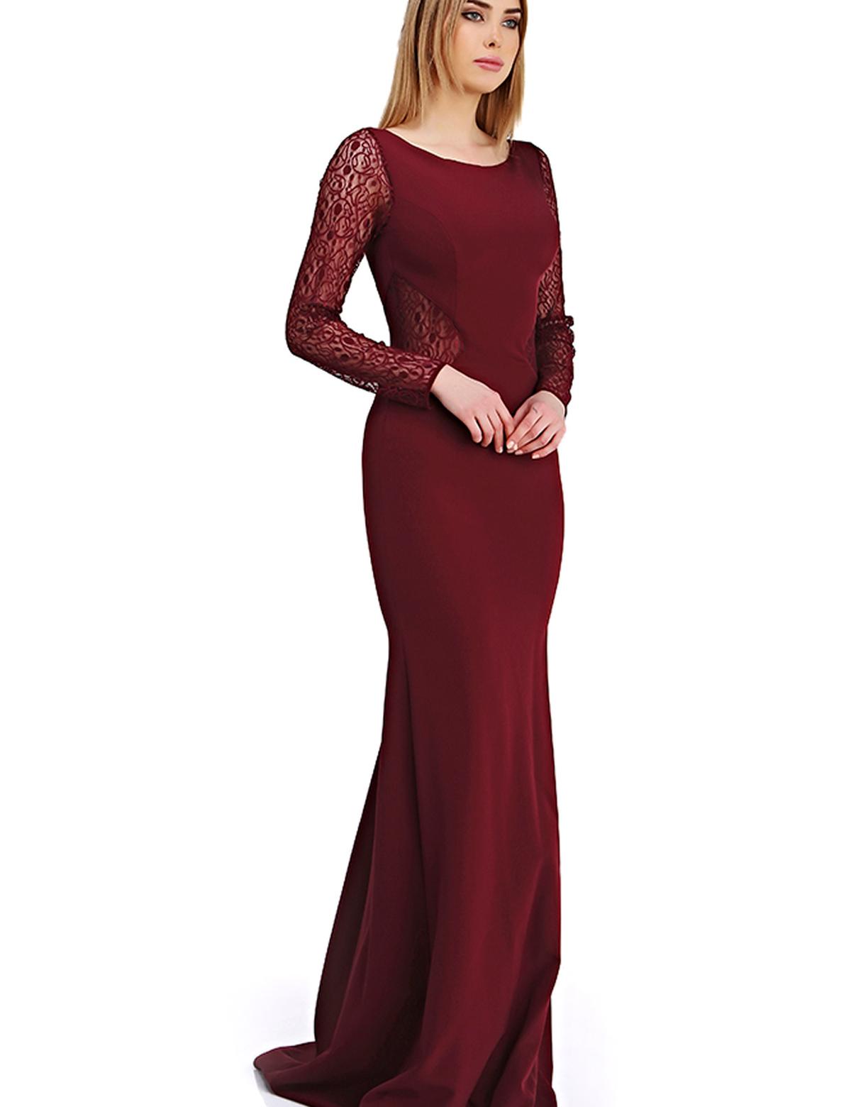 KIRMIZI Uzun Abiye Elbise - 50212542004