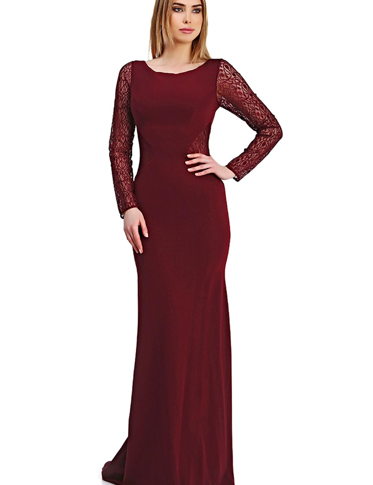 KIRMIZI Uzun Abiye Elbise