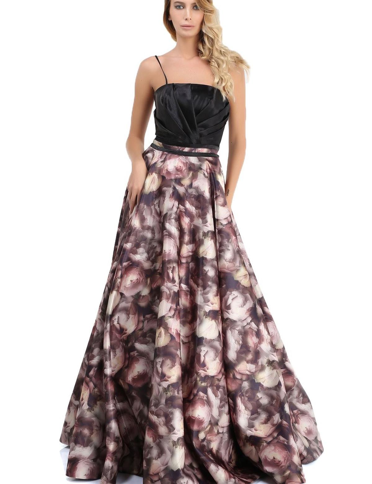 KAHVERENGI Uzun Abiye Elbise