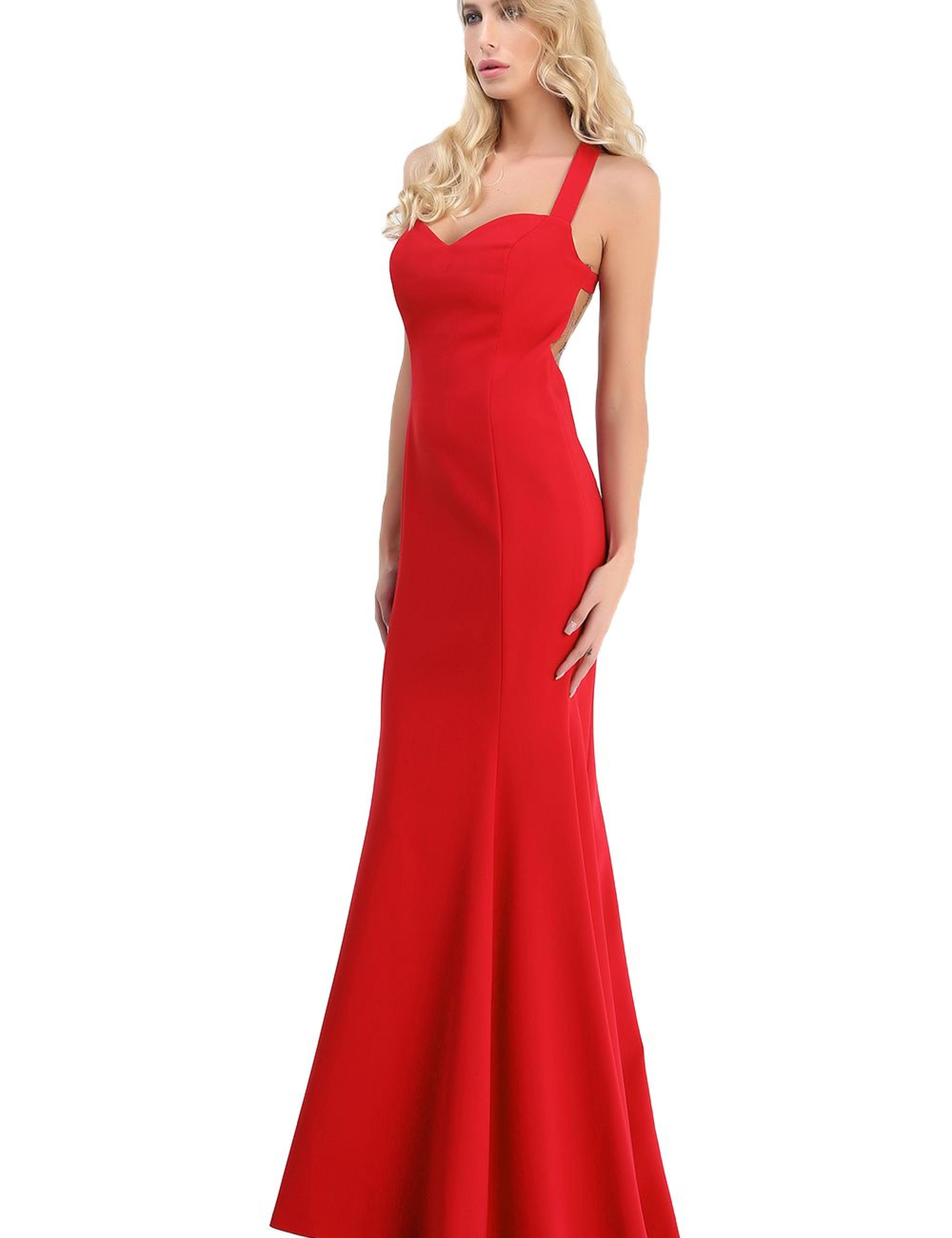 KIRMIZI Uzun Abiye Elbise