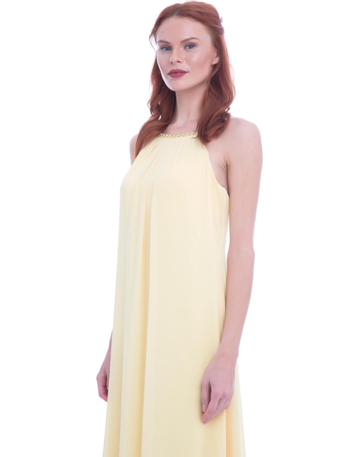 SARI Uzun Abiye Elbise - 50212590001