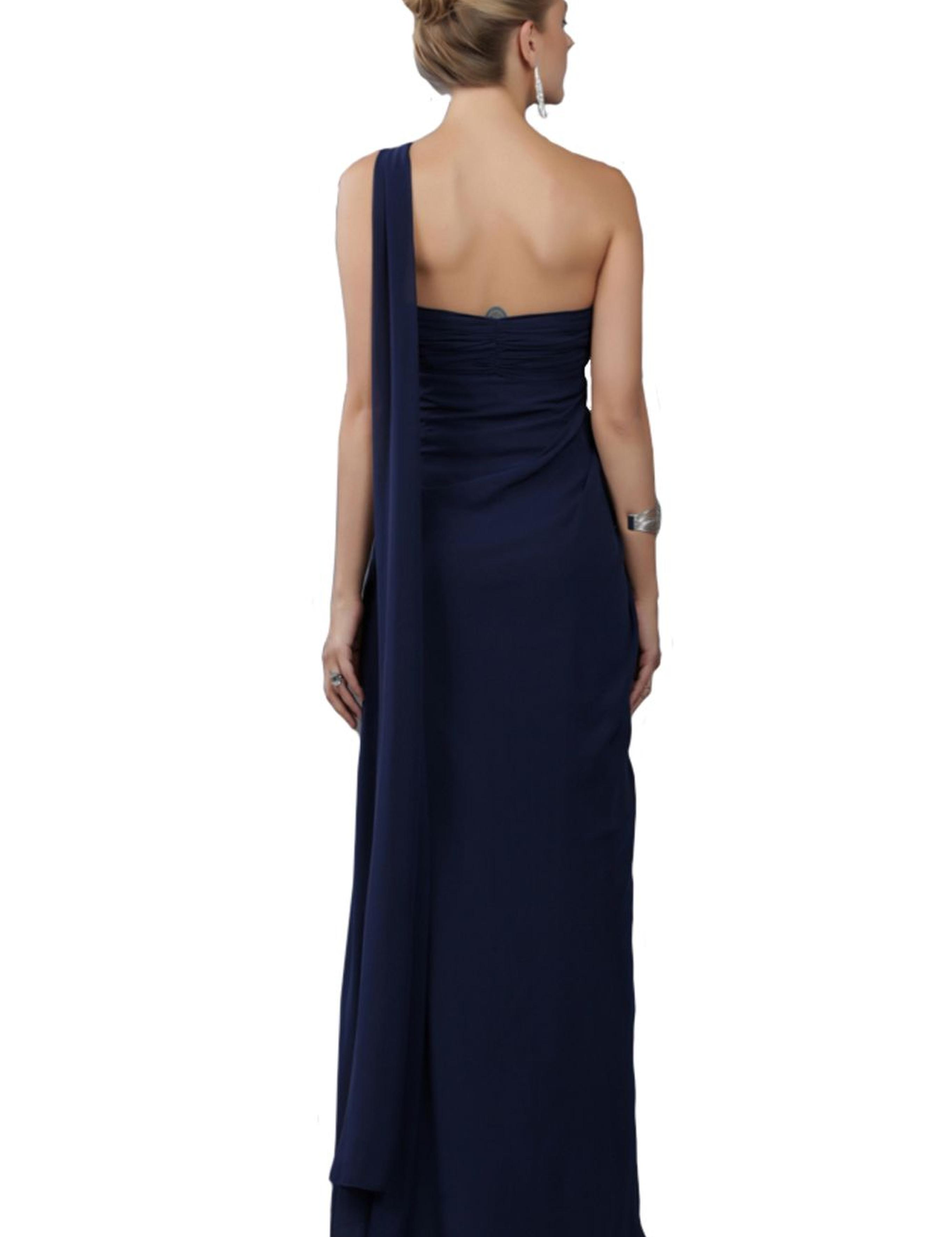 LACIVERT Uzun Abiye Elbise