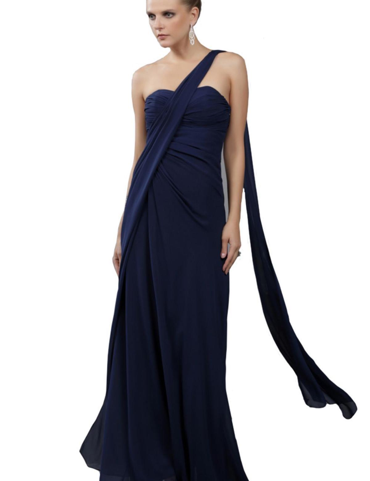 LACIVERT Uzun Abiye Elbise