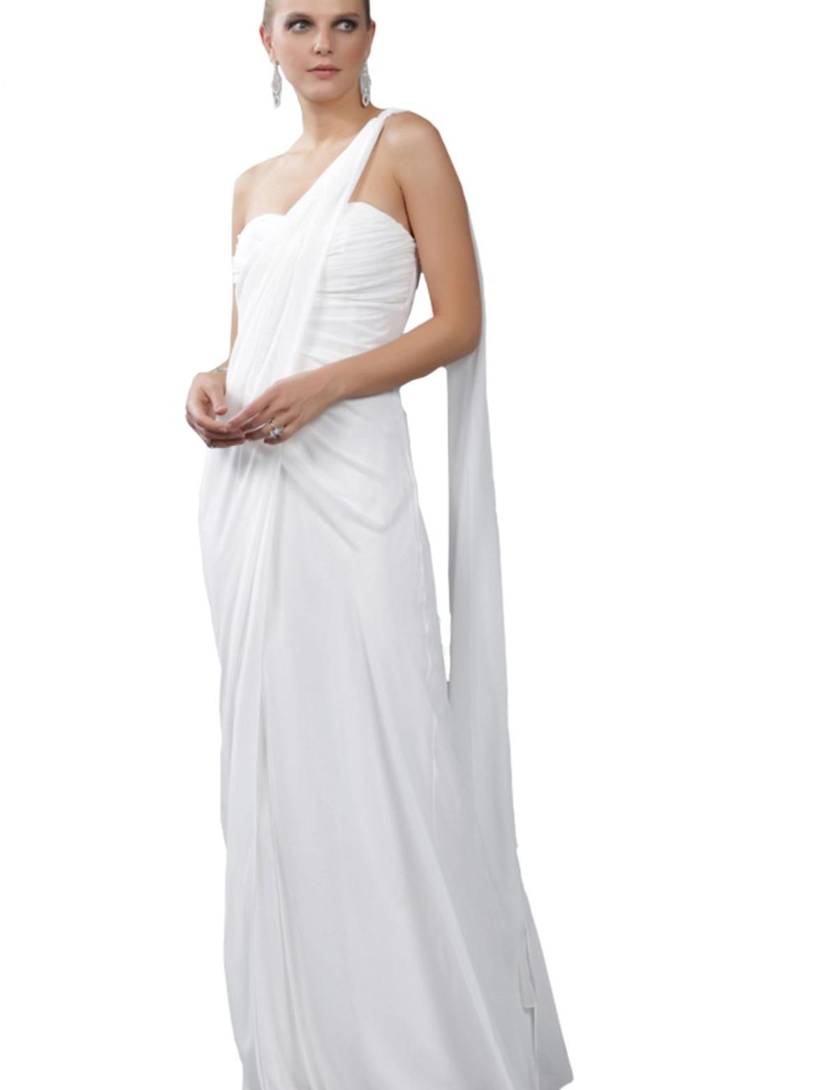 BEYAZ Uzun Abiye Elbise