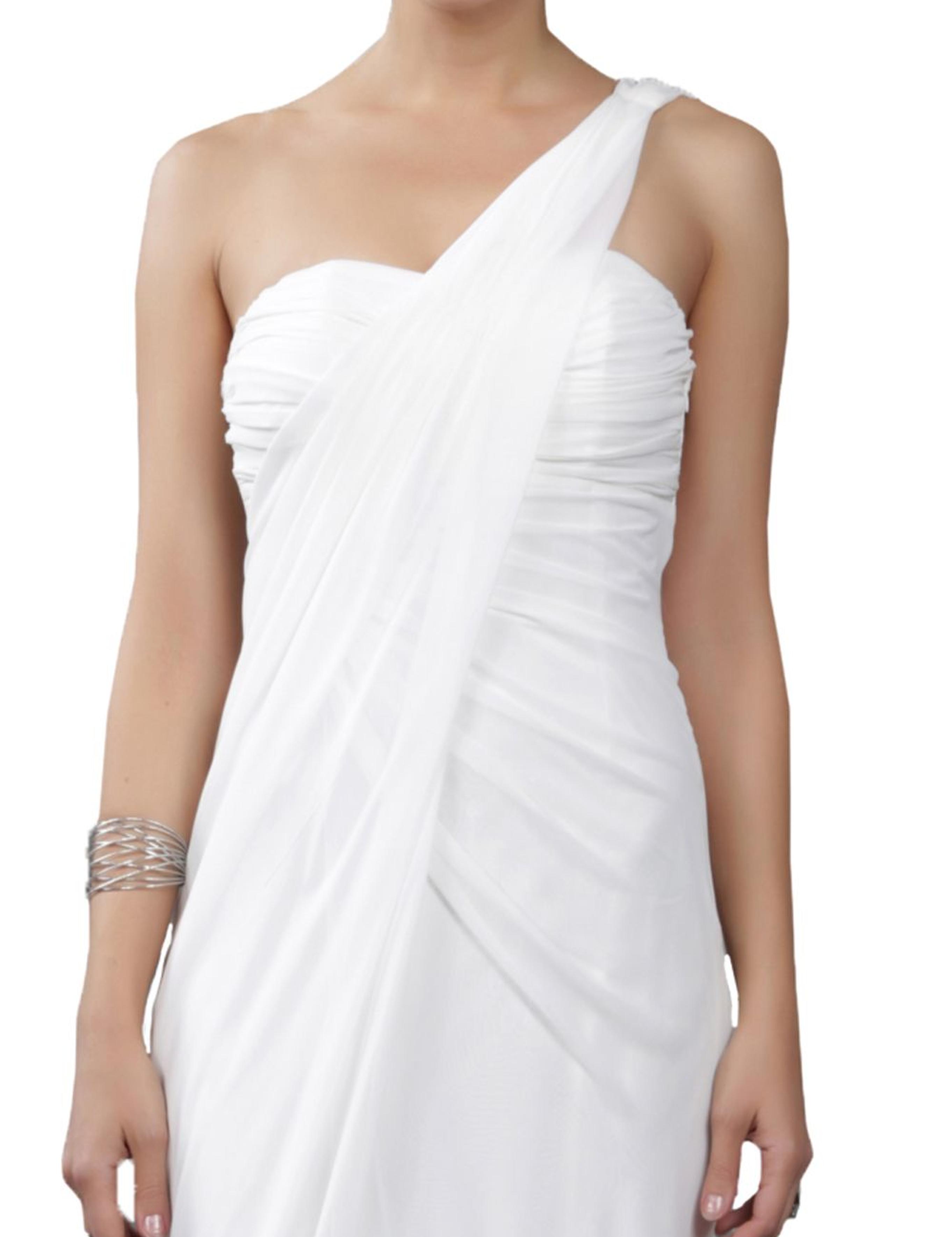 BEYAZ Uzun Abiye Elbise