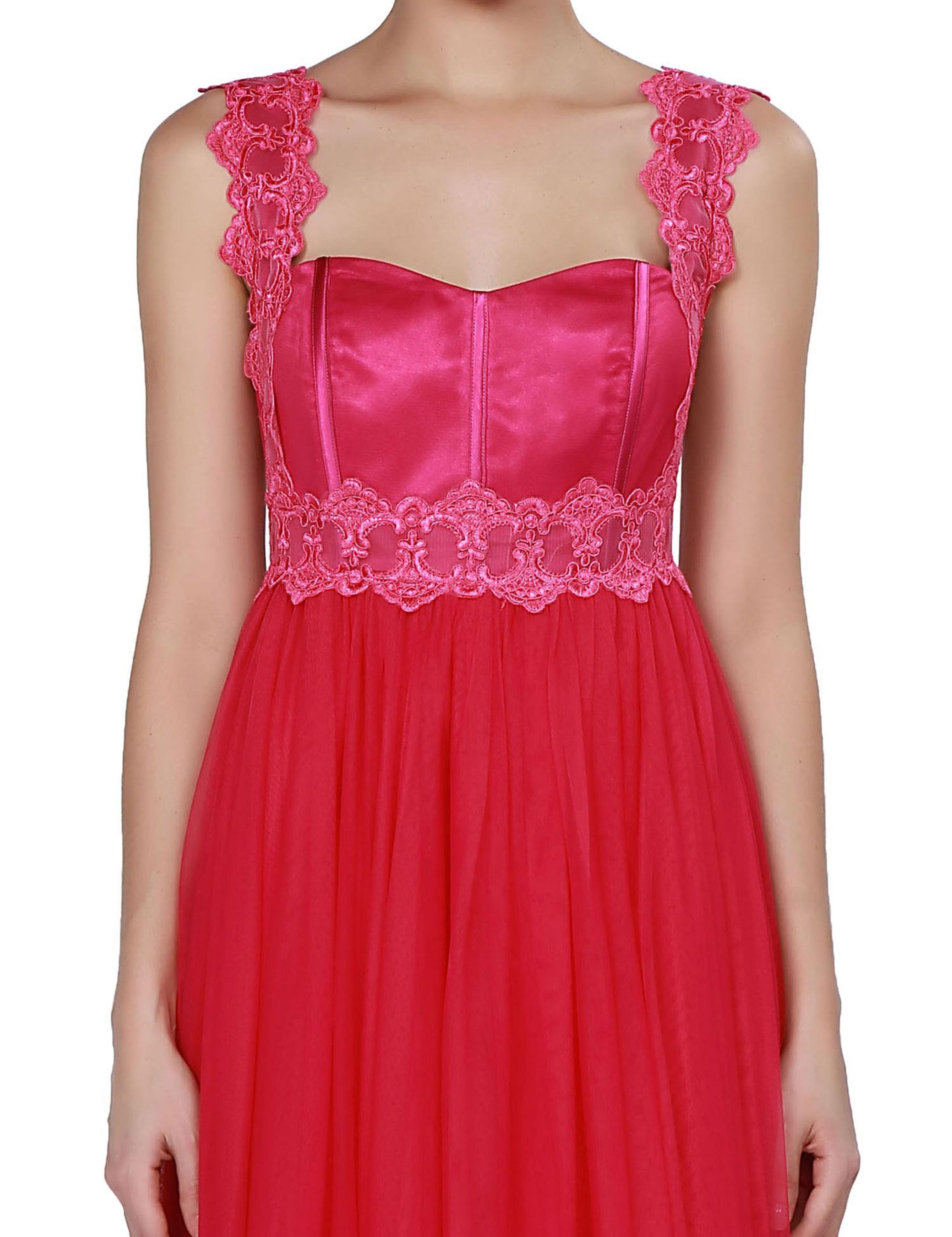 KIRMIZI Uzun Abiye Elbise