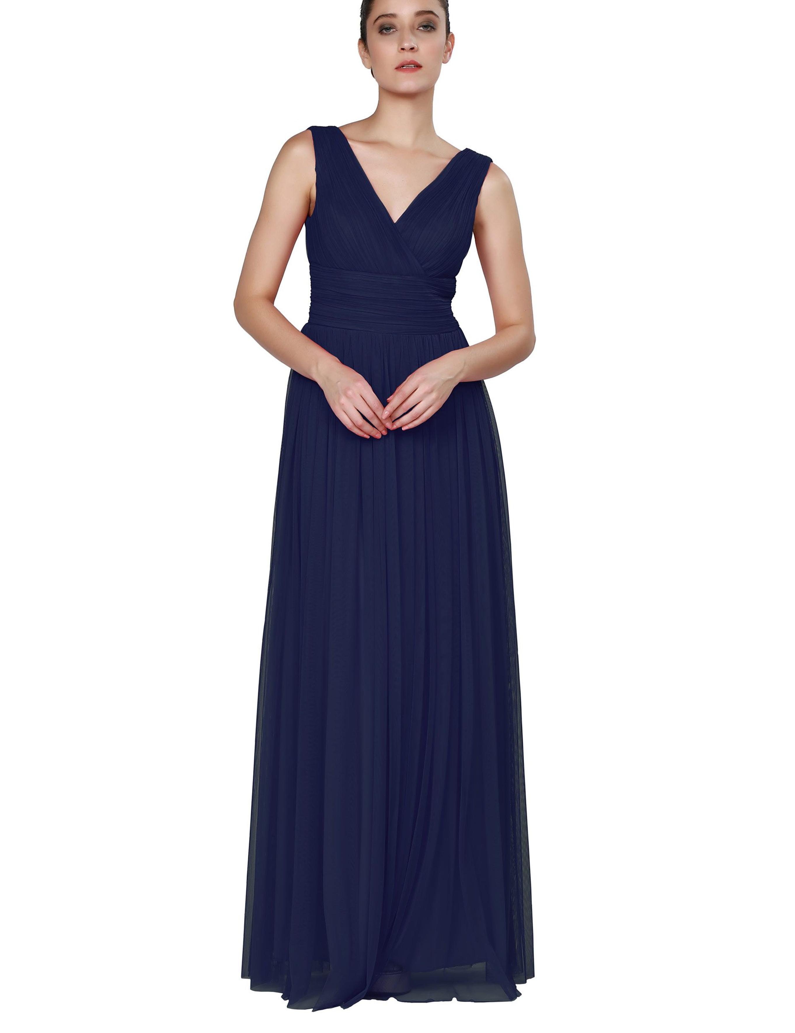 LACIVERT Uzun Abiye Elbise