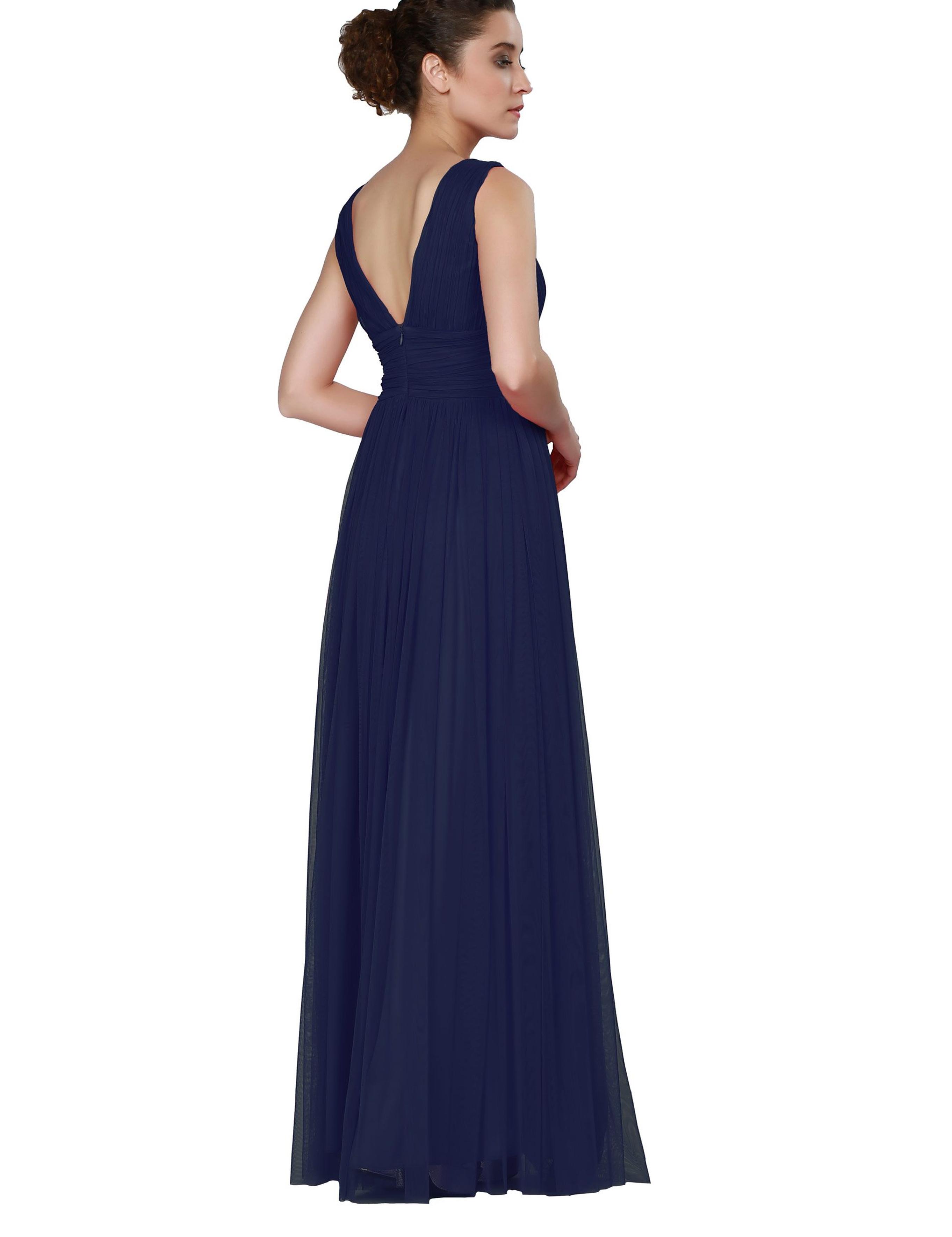 LACIVERT Uzun Abiye Elbise