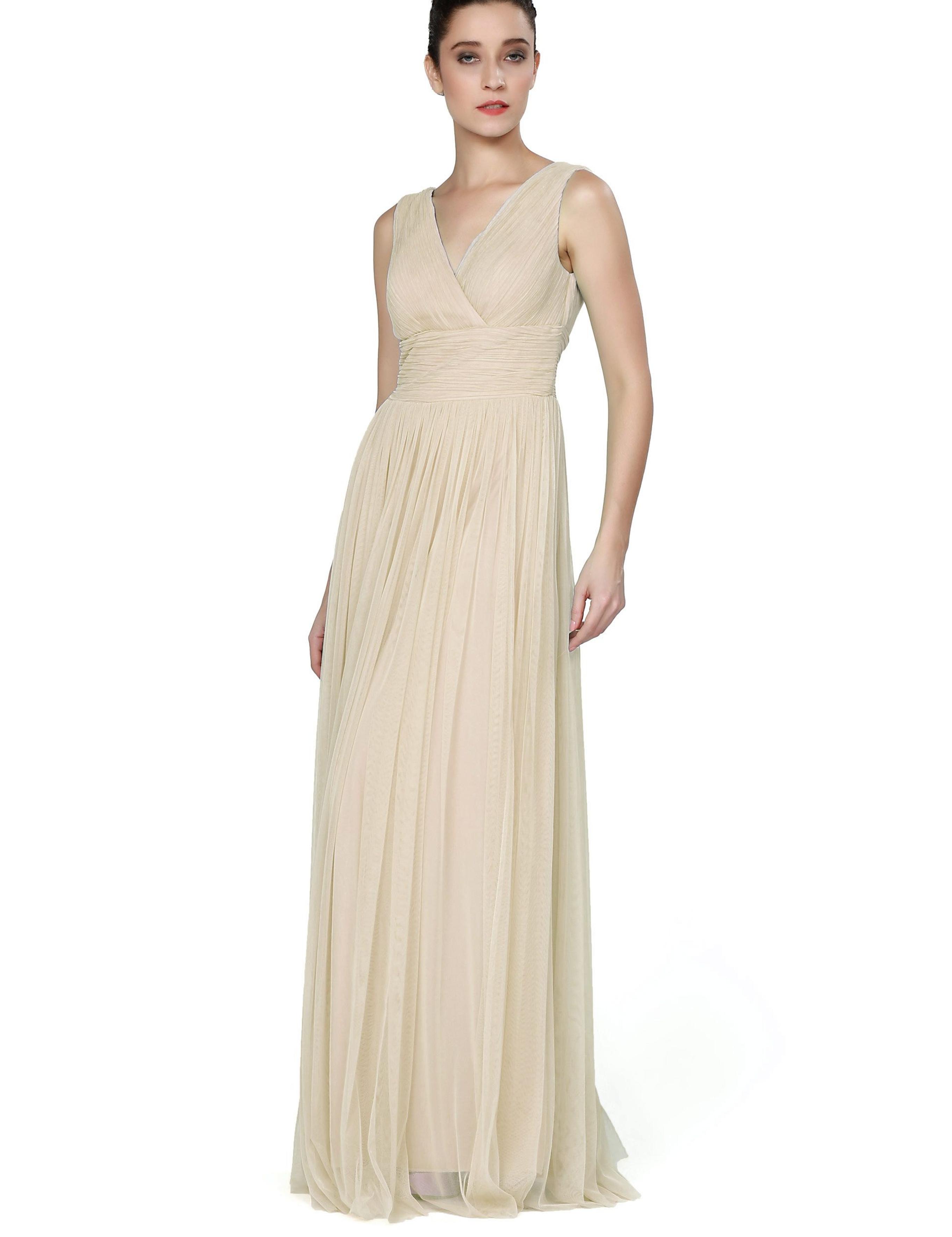 BEYAZ Uzun Abiye Elbise