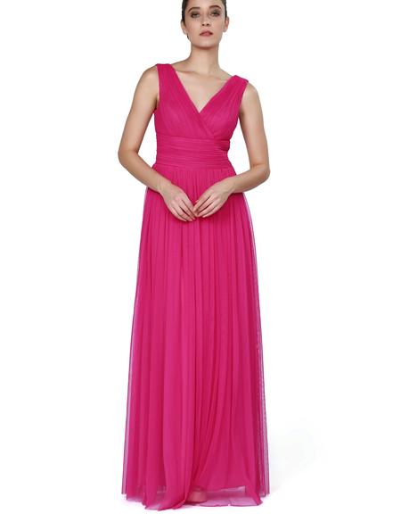 PEMBE Uzun Abiye Elbise - 50212614001