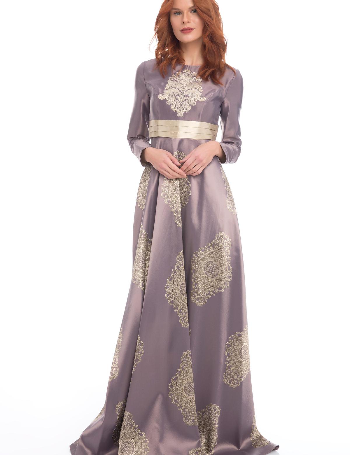 PEMBE Uzun Abiye Elbise