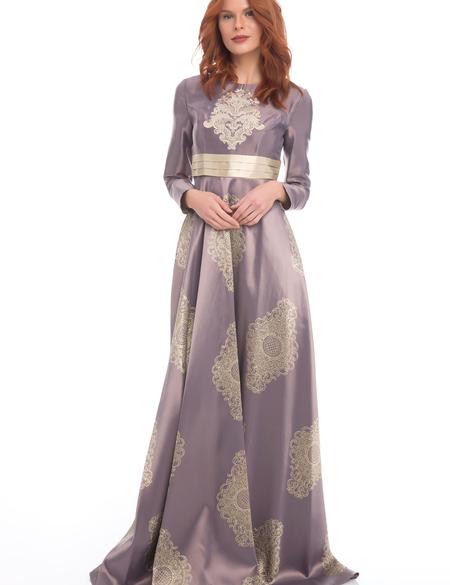 PEMBE Uzun Abiye Elbise - 50212616001