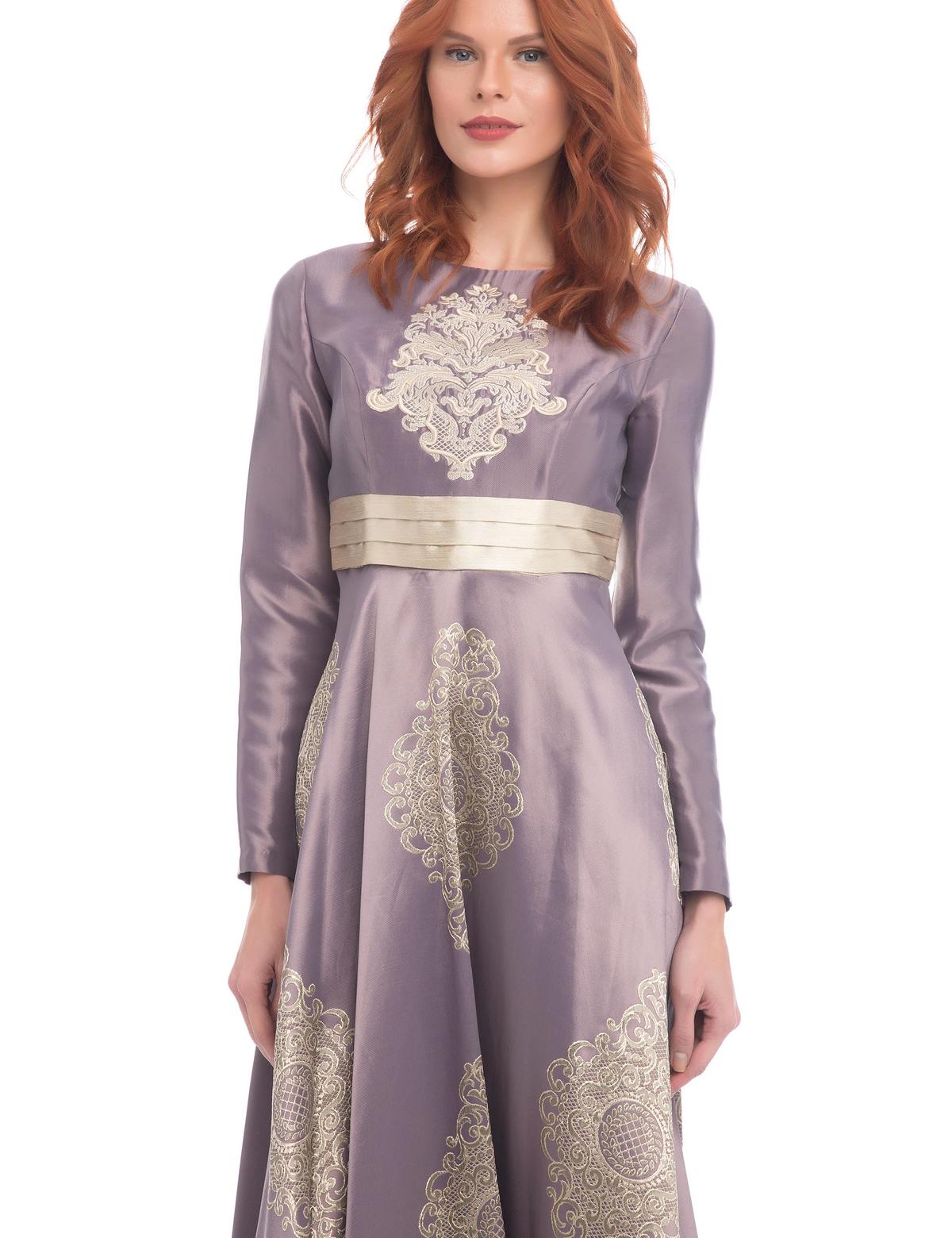 PEMBE Uzun Abiye Elbise - 50212616001