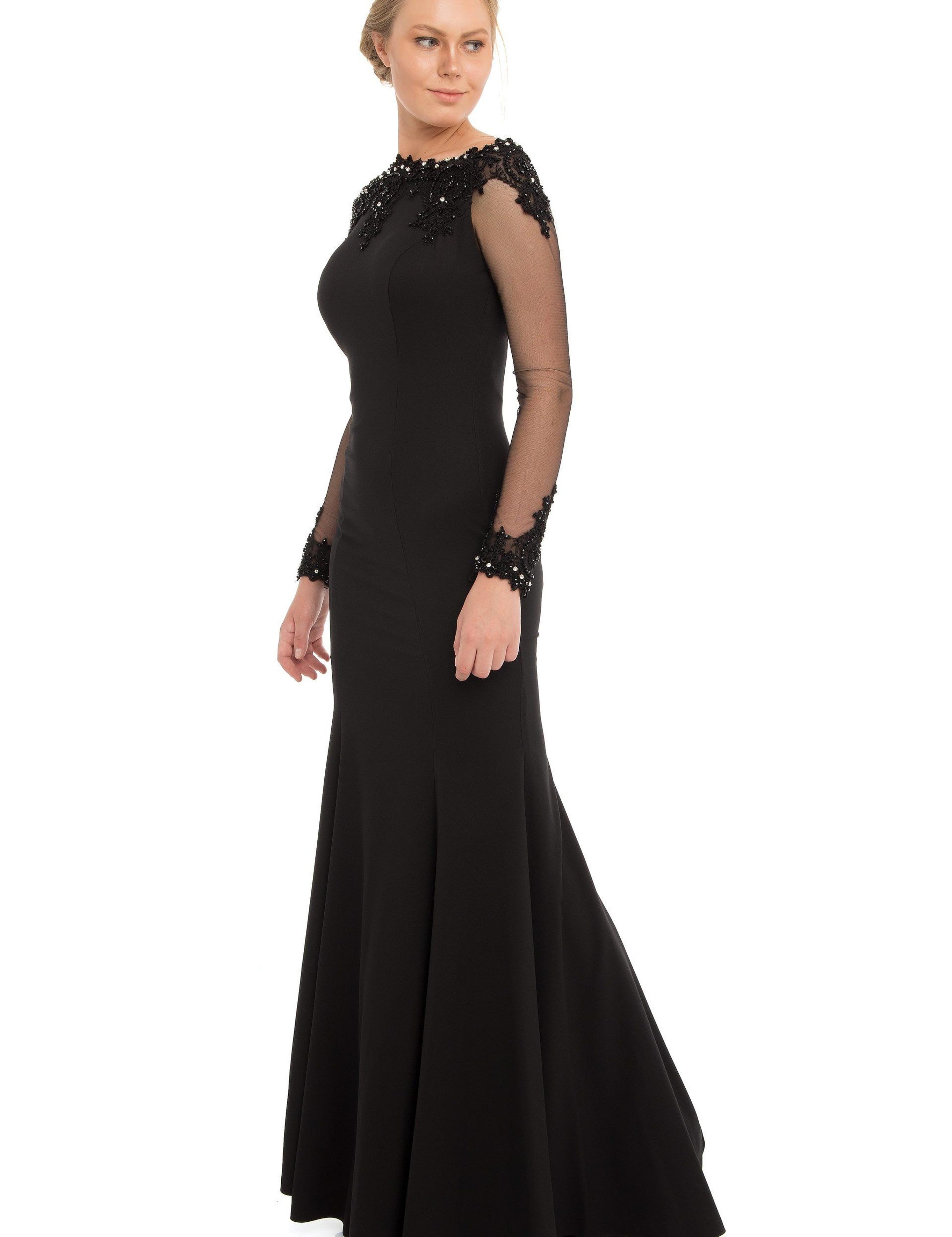 SIYAH Balık Abiye Elbise