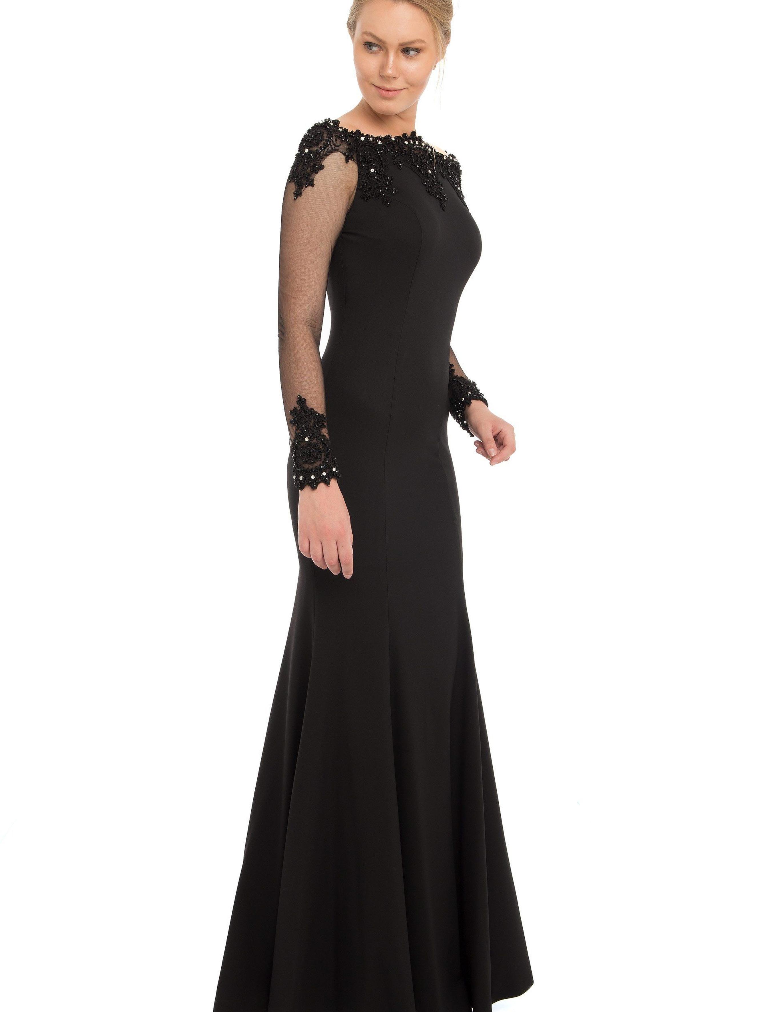 SIYAH Balık Abiye Elbise