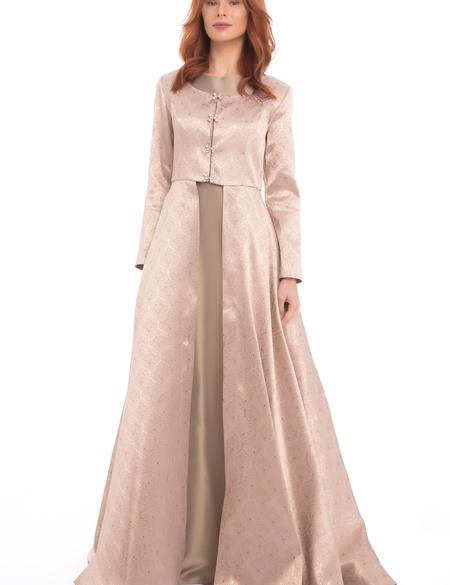 BEYAZ Kabarık Abiye Elbise - 50212633001