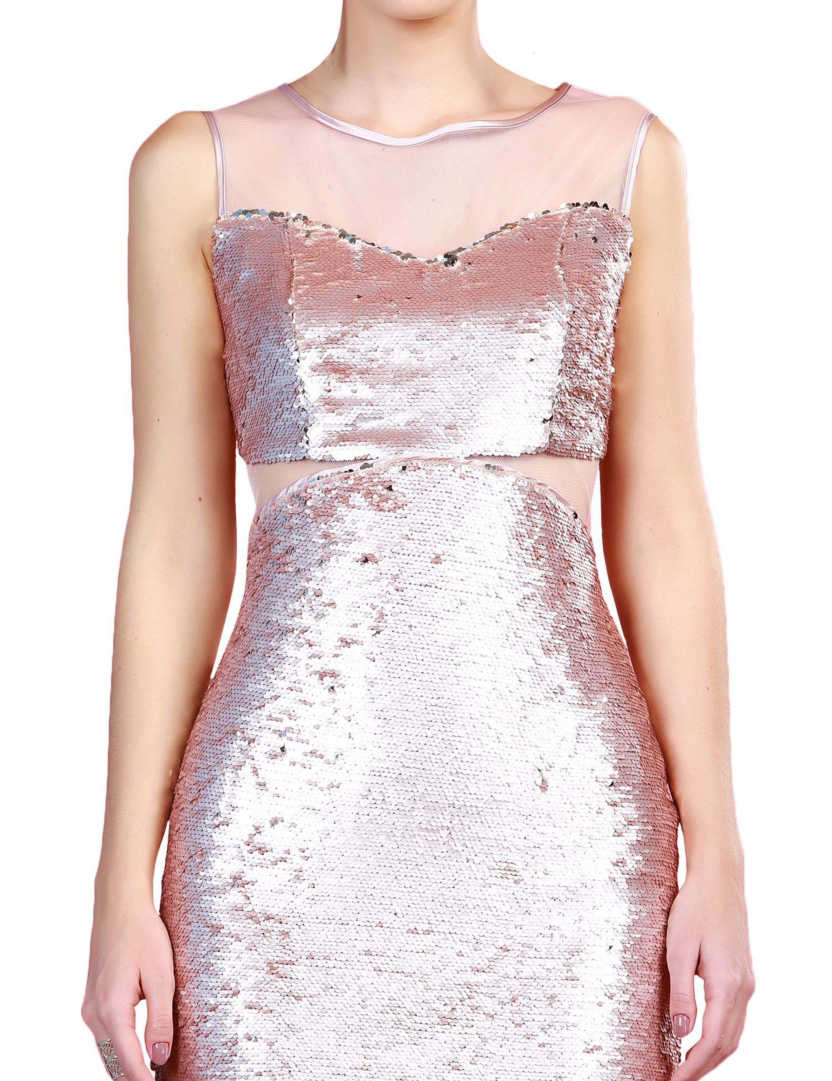 PEMBE Uzun Abiye Elbise