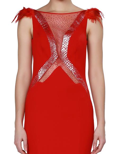 KIRMIZI Balık Abiye Elbise - 50212651001