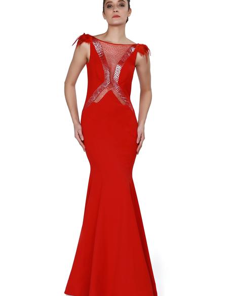 KIRMIZI Balık Abiye Elbise - 50212651001