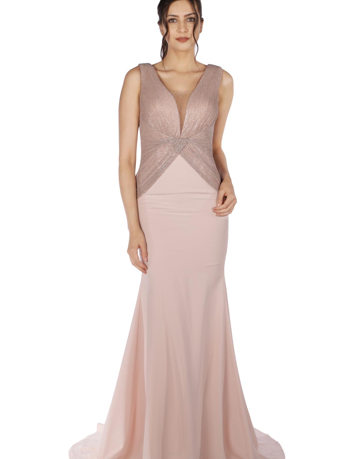 PEMBE Balık Abiye Elbise