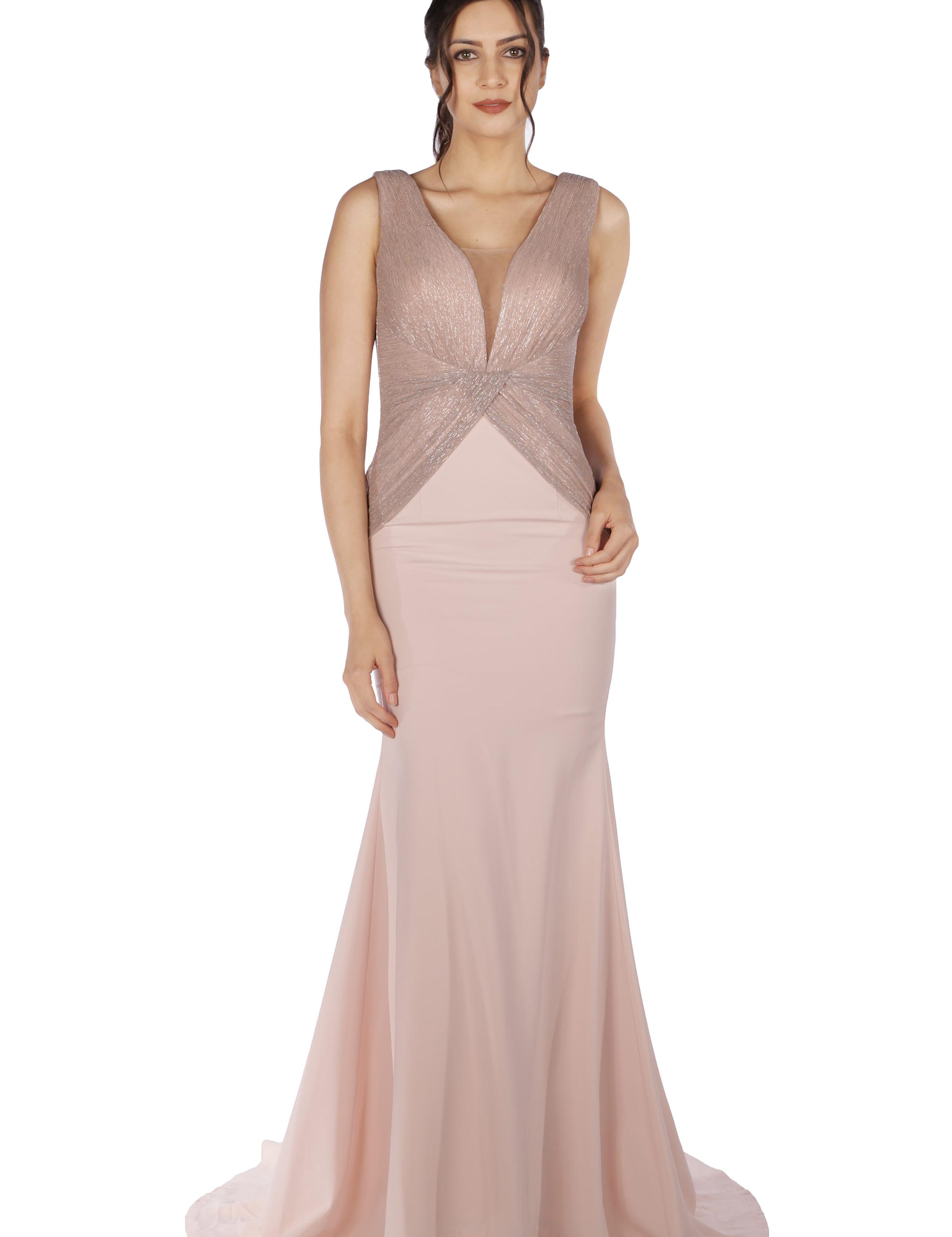 PEMBE Balık Abiye Elbise