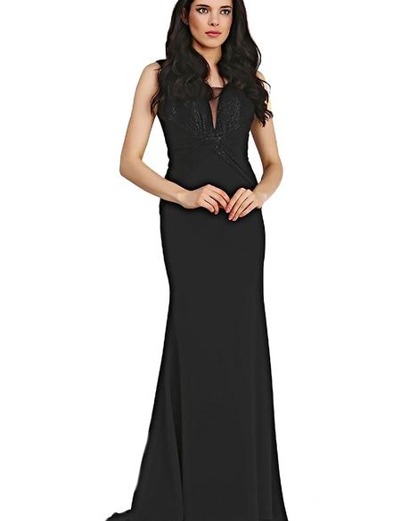 SIYAH Balık Abiye Elbise - 50212669001